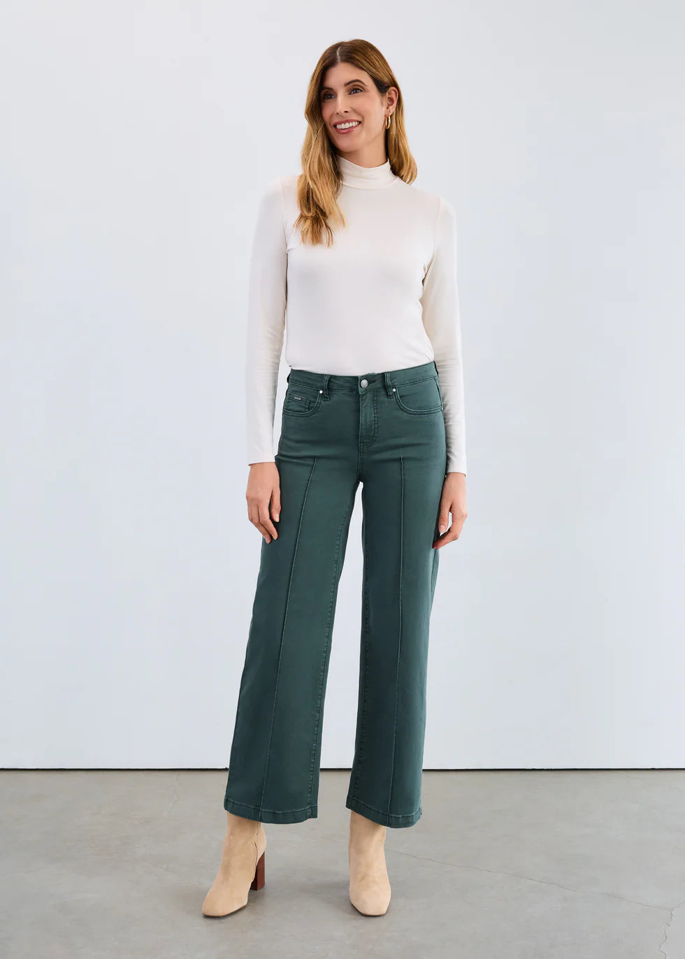 Olivia Wide Leg Denim, Spruce
