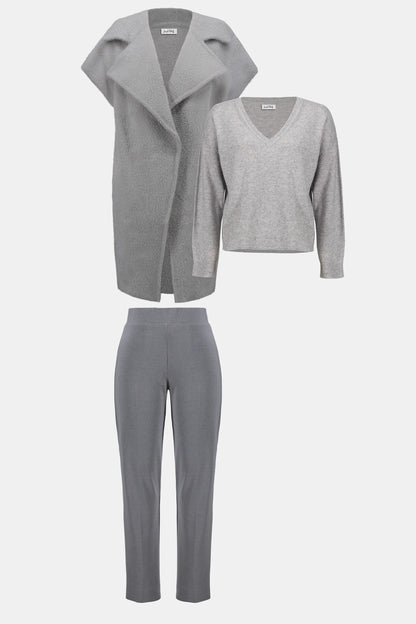Melange Silky Knit Straight Leg Pull-On Pants
