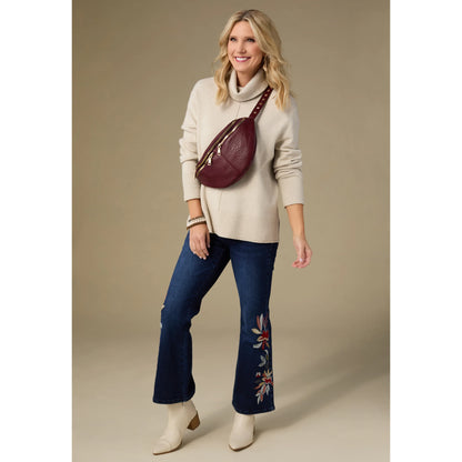 Heavenly-Luxe Cowl Neck with Rib Trim Detail Oatmeal