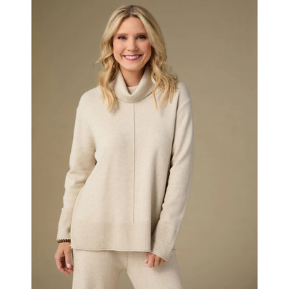 Heavenly-Luxe Cowl Neck with Rib Trim Detail Oatmeal