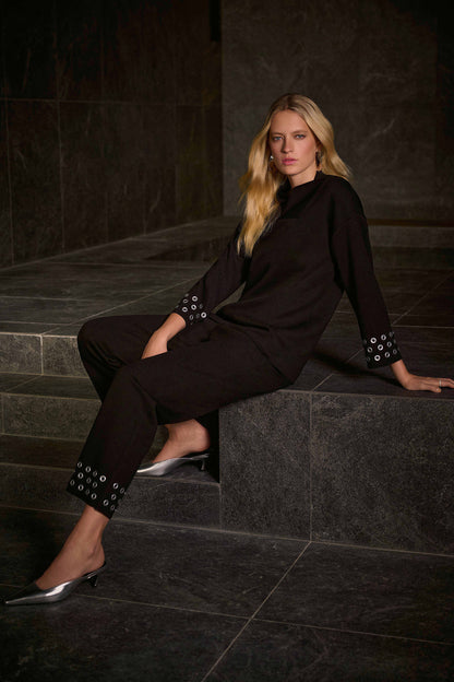 Scuba Jersey Straight Leg Pull-On Pants