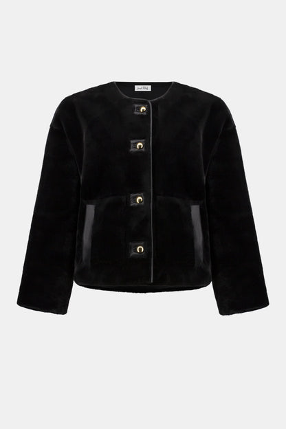 Bonded Faux Fur Boxy Jacket