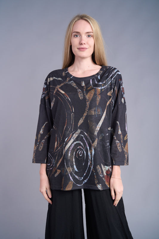 Swirl Slub Knit Top