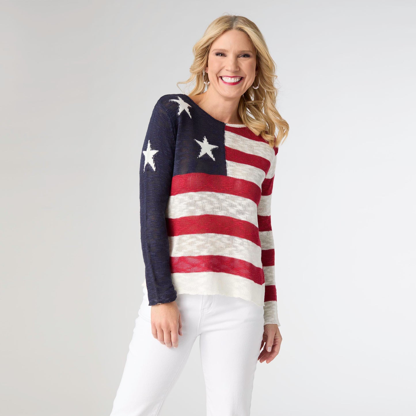 Muriel Burnout Flag Sweater