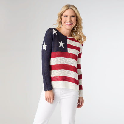 Muriel Burnout Flag Sweater