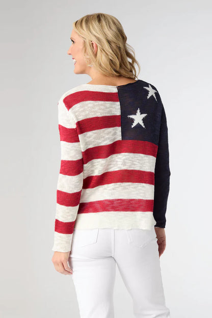 Muriel Burnout Flag Sweater