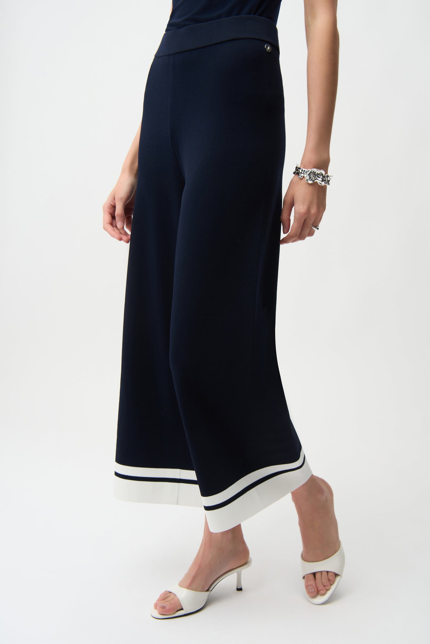 Viscose Blend Culotte pants With Stripe Detail