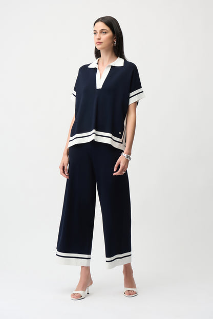 Viscose Blend Culotte pants With Stripe Detail