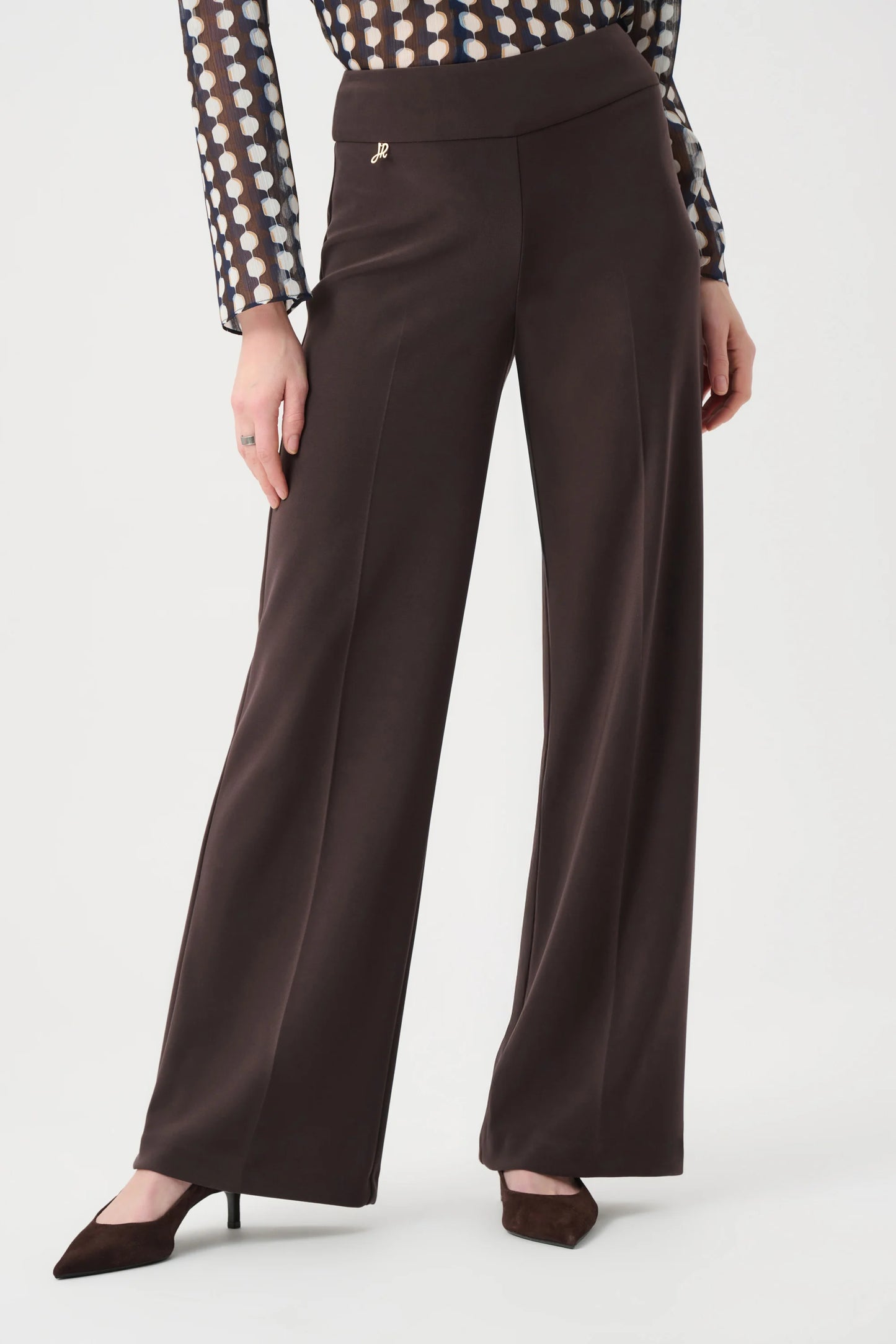 Silky Knit Wide-Leg Pull-On Pants Mocha