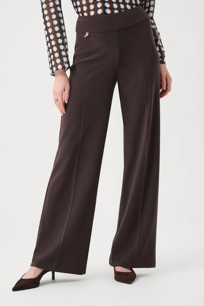 Silky Knit Wide-Leg Pull-On Pants Mocha