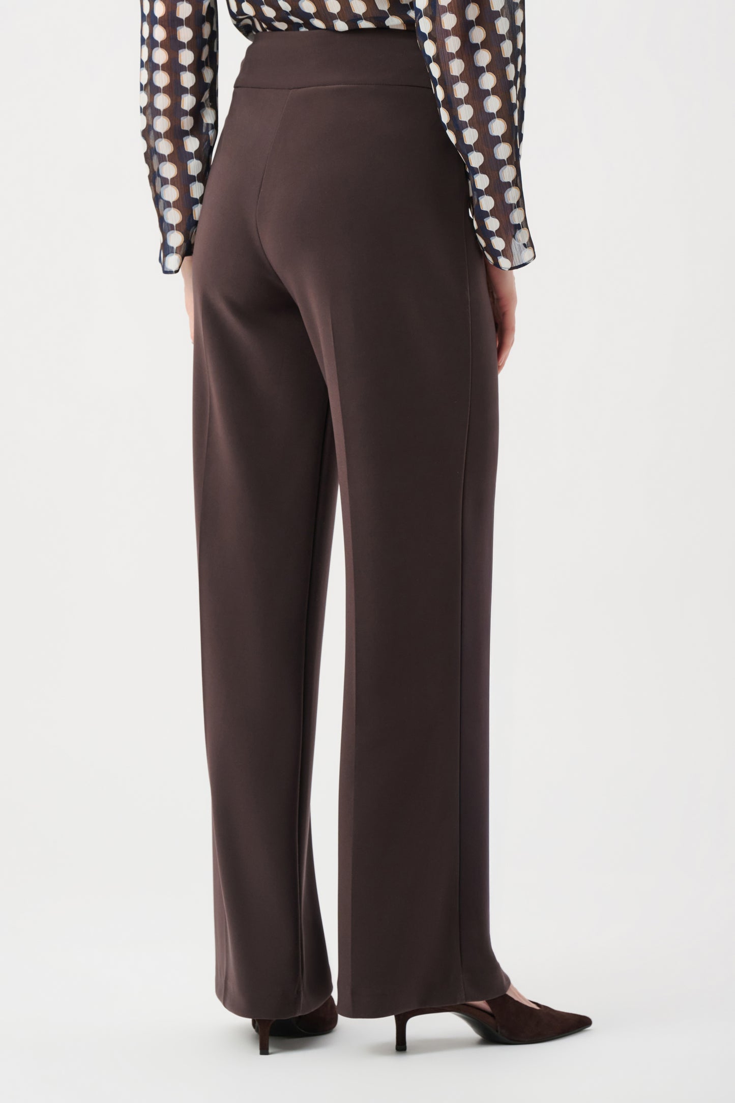 Silky Knit Wide-Leg Pull-On Pants Mocha