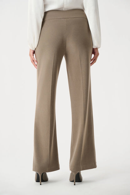Silky Knit Wide-Leg Pull-On Pants Taupe