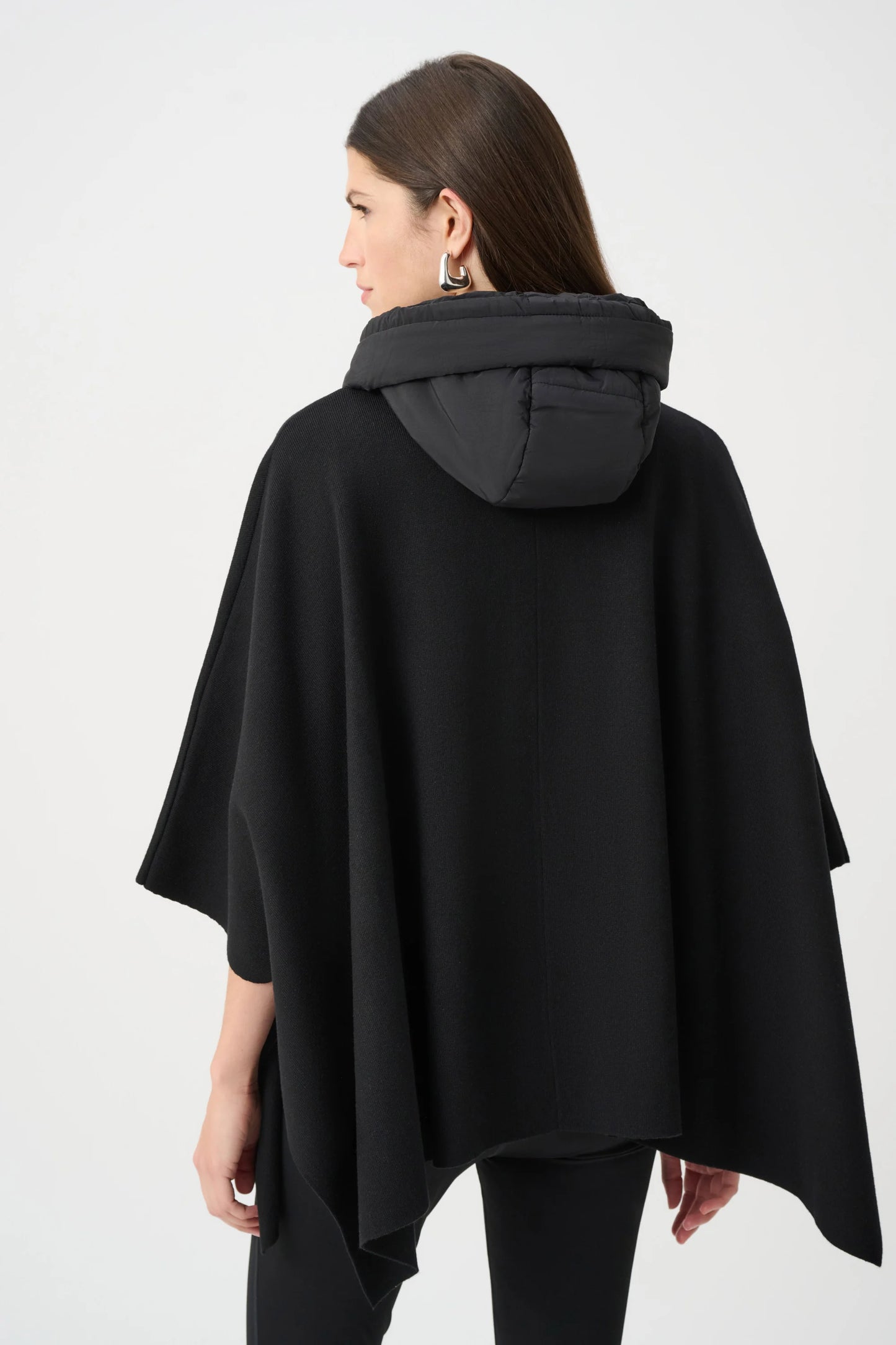 Sweater Knit Quilted Poncho Jacket