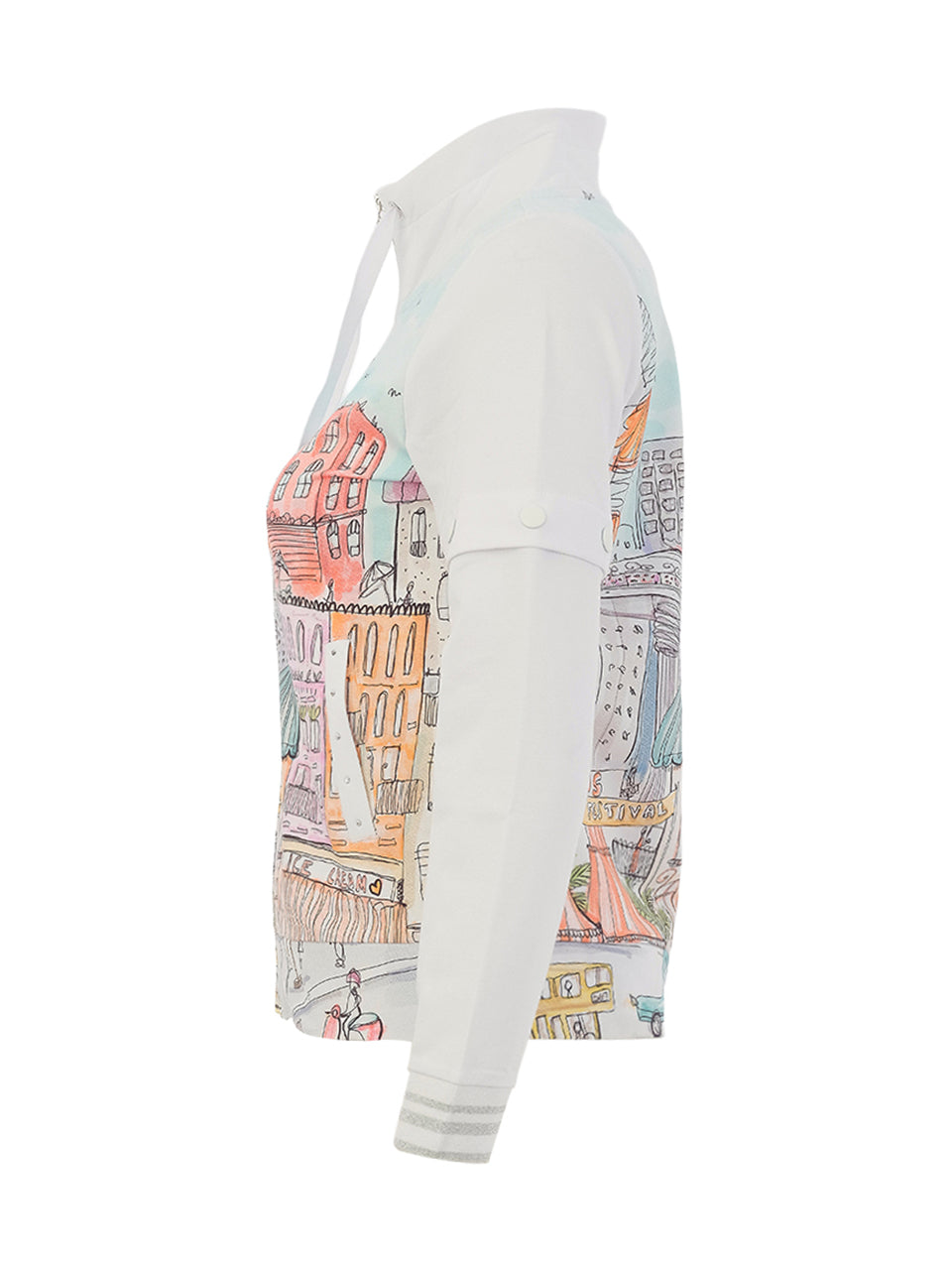 Carnival Sketch Zip-Up Top