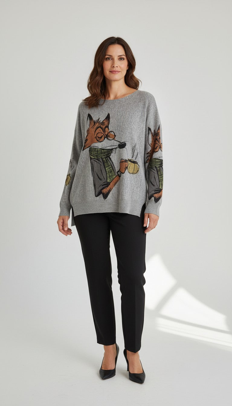 Whimsical Fox Sweater