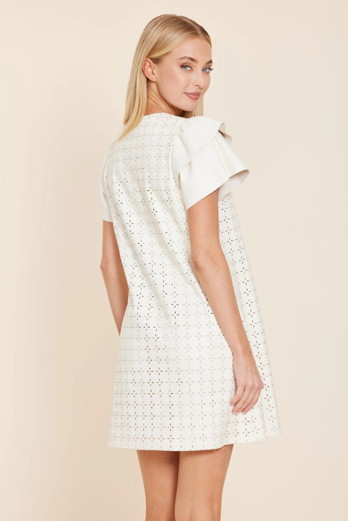 Faux Leather Embroidered Dress