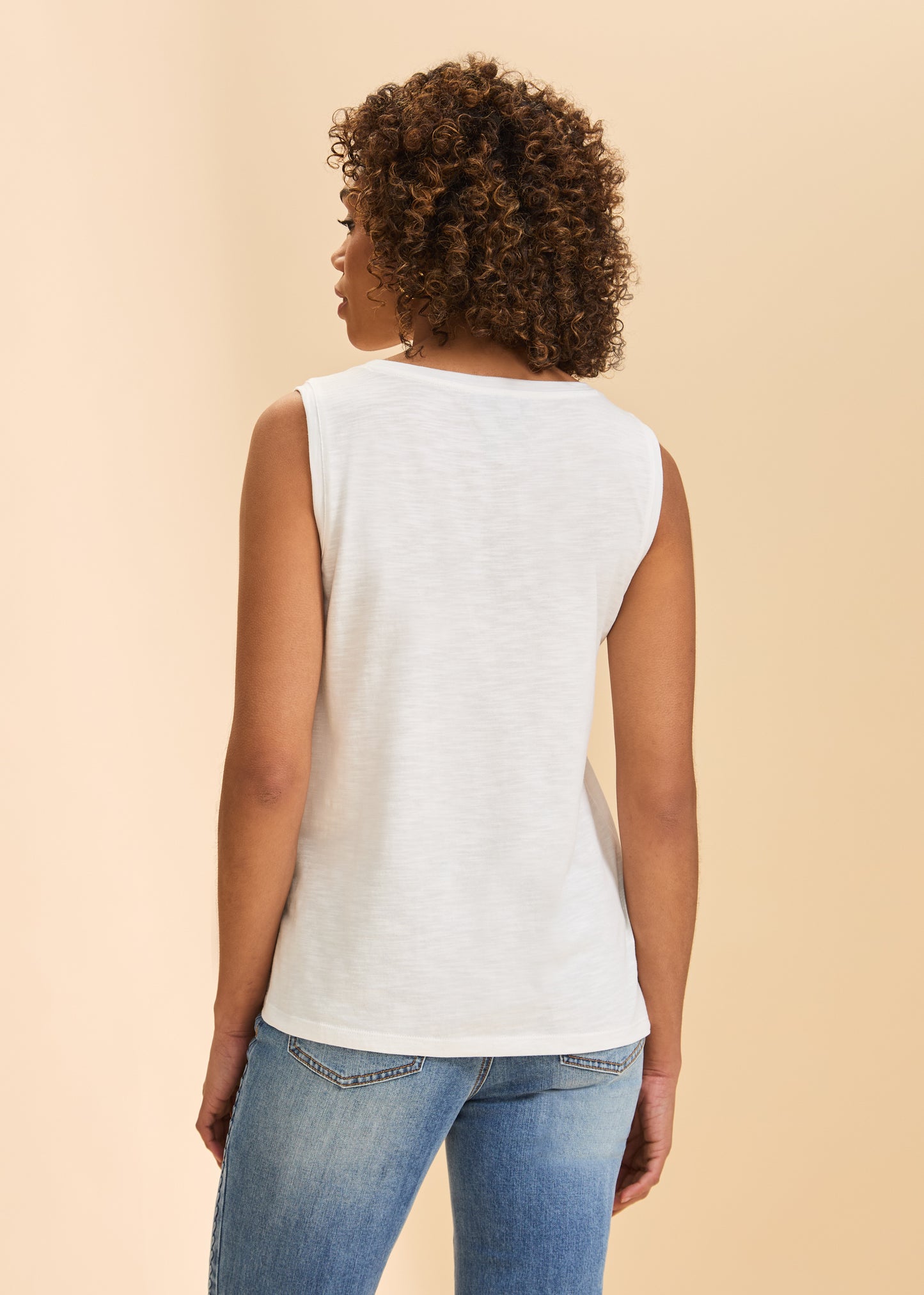 Boat Neck Cami- White