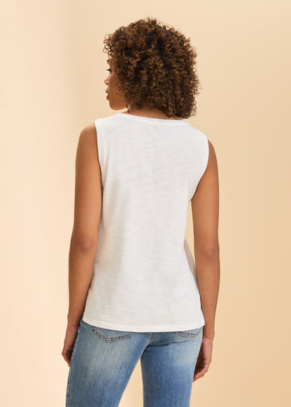Boat Neck Cami- White