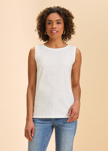 Boat Neck Cami- White