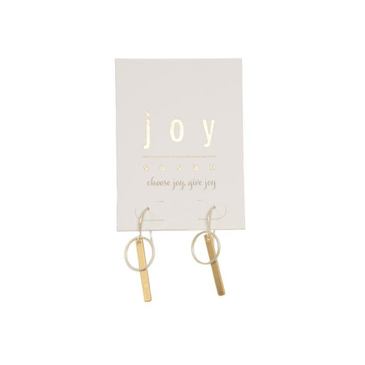 Mixed Metal Circle & Bar Fishhook Earrings