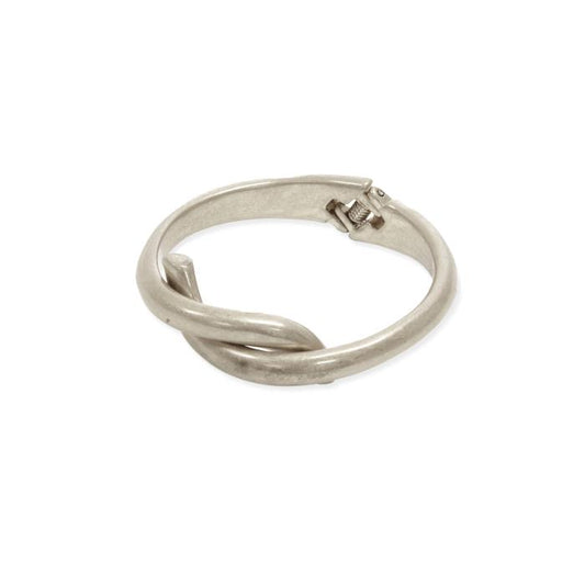 Silver Over Lock Bangle Bracelet