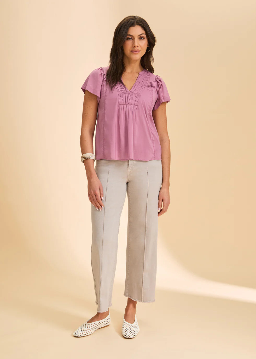 Olivia Wide Ankle Denim- Gray