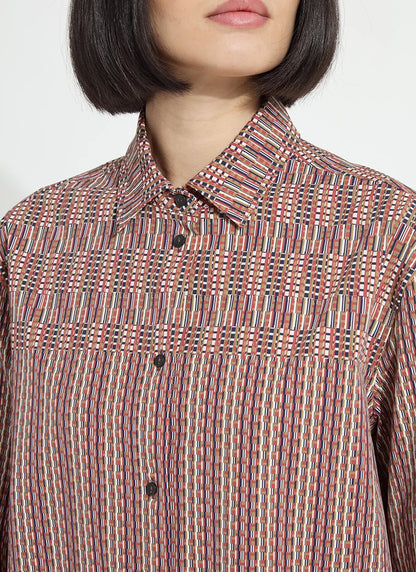 Marjorie Placed Print Button Up Shirt