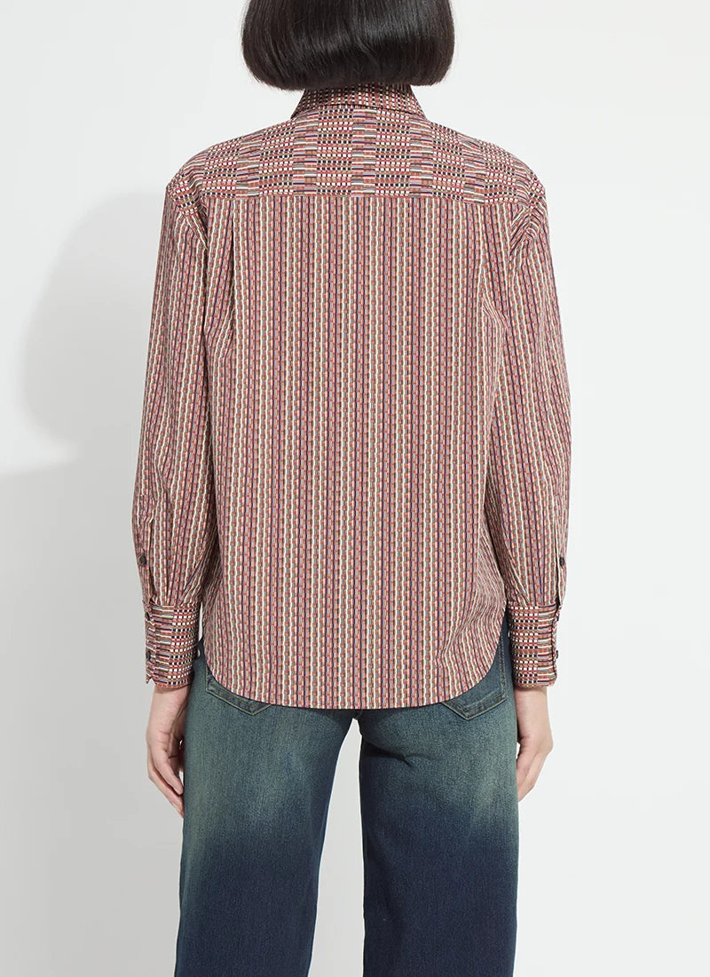 Marjorie Placed Print Button Up Shirt