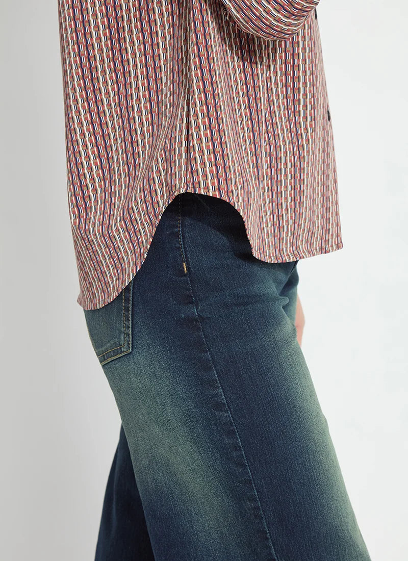 Marjorie Placed Print Button Up Shirt