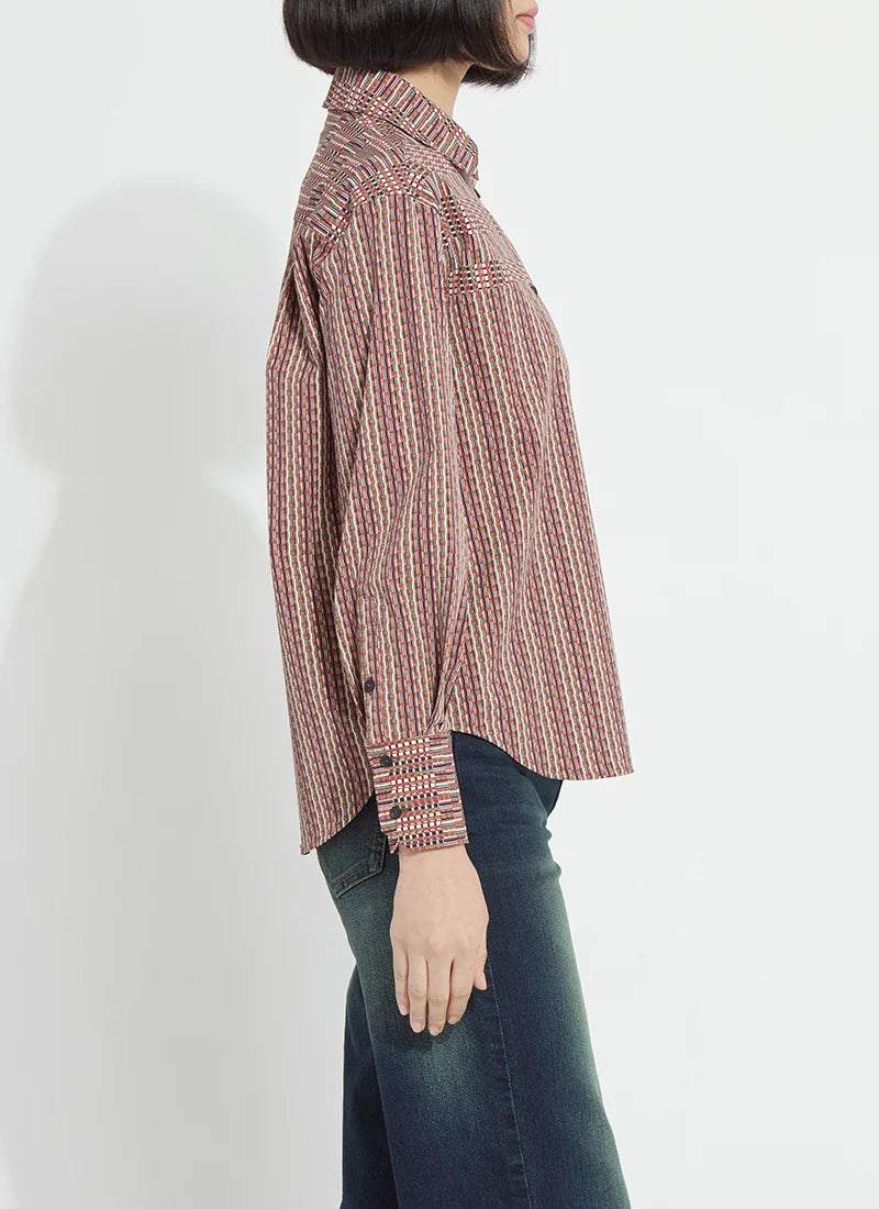 Marjorie Placed Print Button Up Shirt