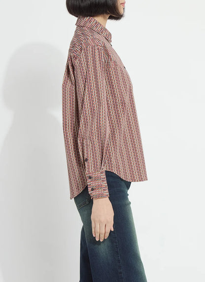 Marjorie Placed Print Button Up Shirt