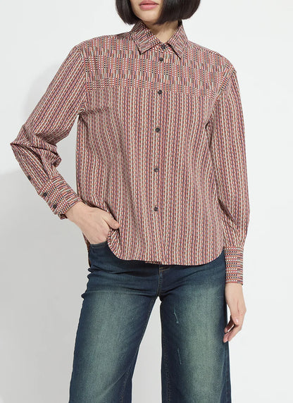 Marjorie Placed Print Button Up Shirt