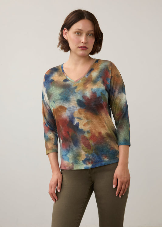 Drop Shoulder V-Neck Top, Courage