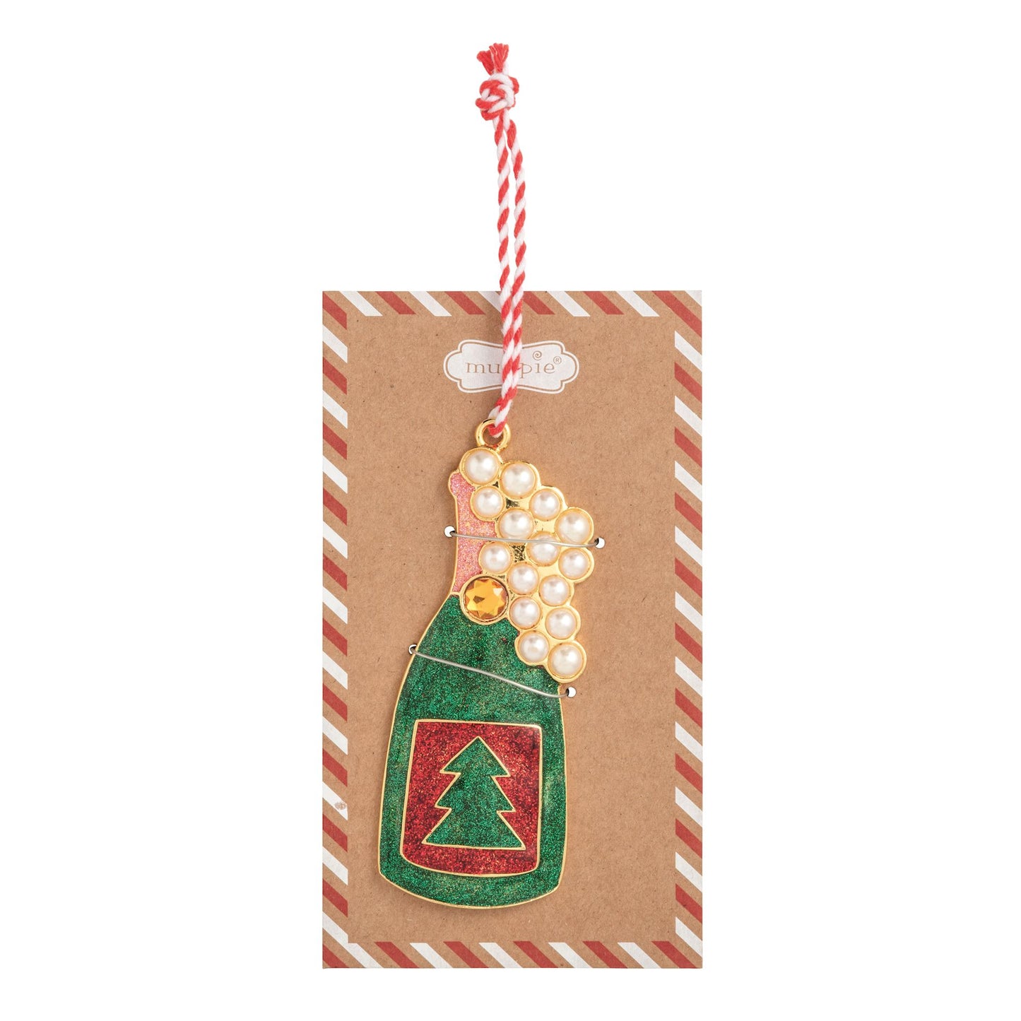 Champagne Bottle Enamel Ornament