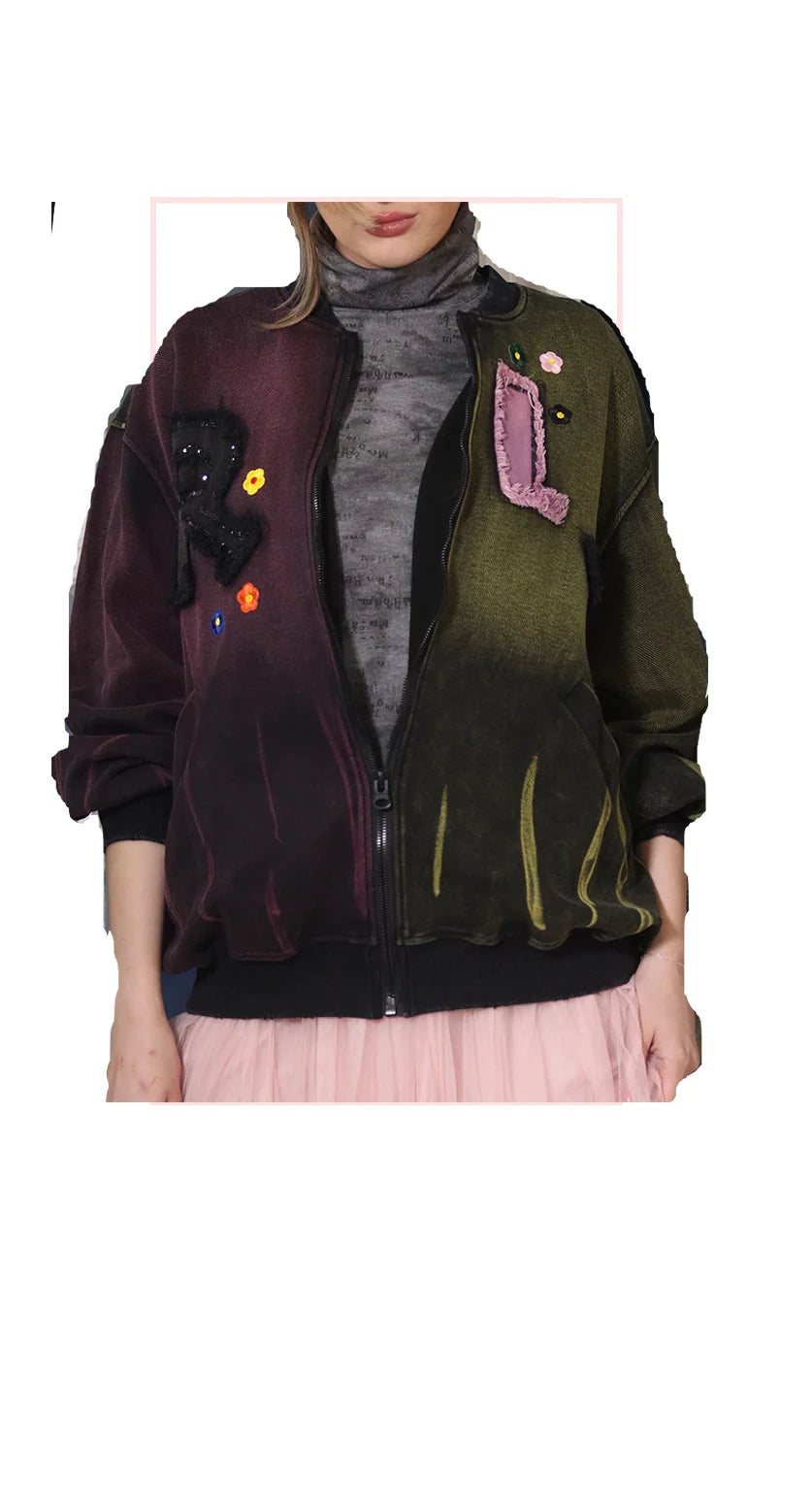 "TRUST" Varsity Patch Bomber Jacket