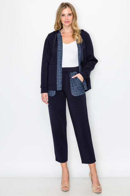 Ferne French Scuba Pant with Tweed