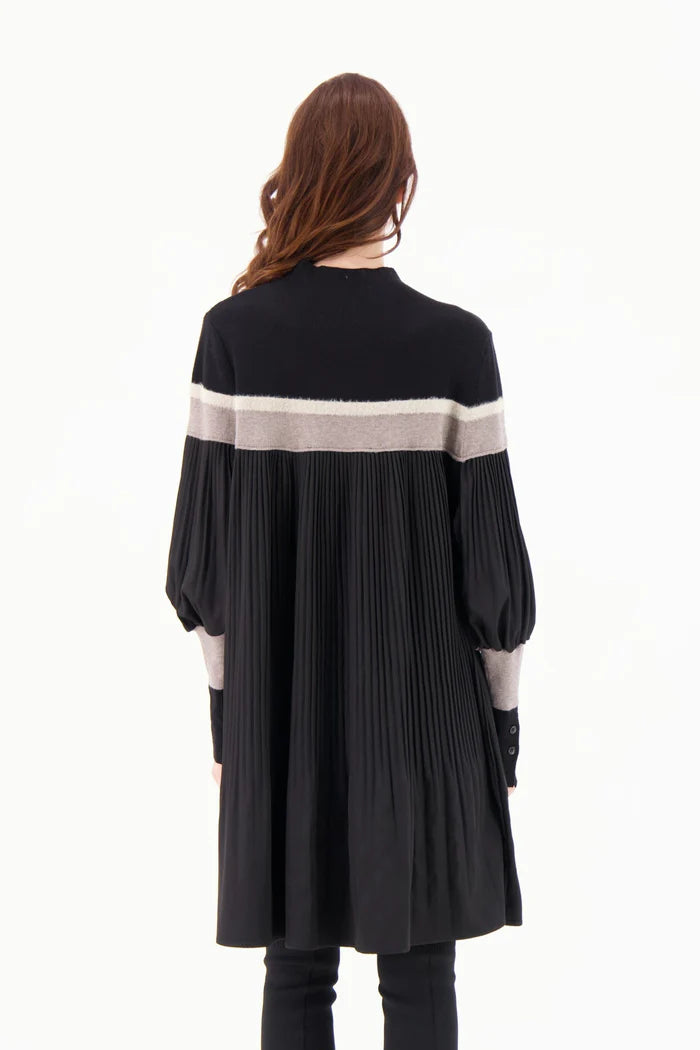 Pleated Tunic Dress Black