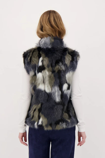 Multicolour Faux Fur Vest