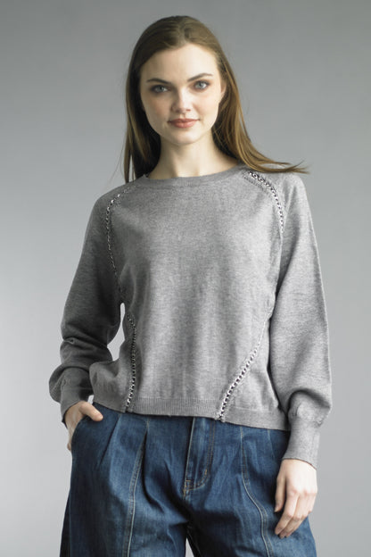 Silver Lining Chain Detail Sweater