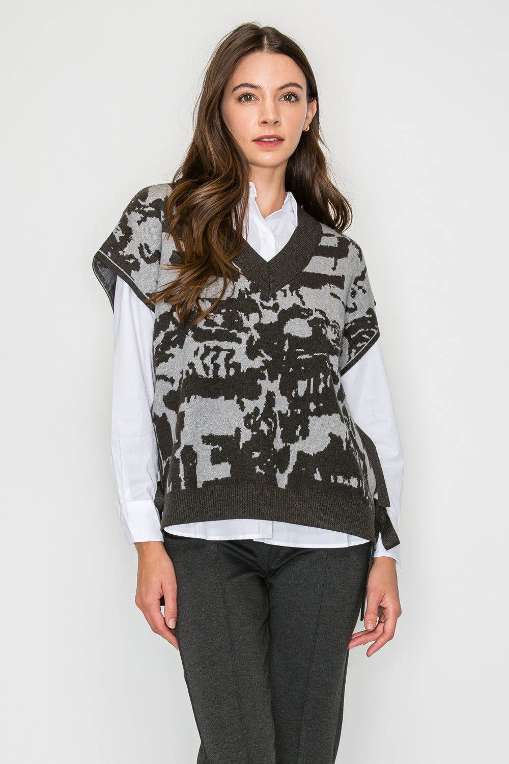 Stacey Sweater Vest Charcoal