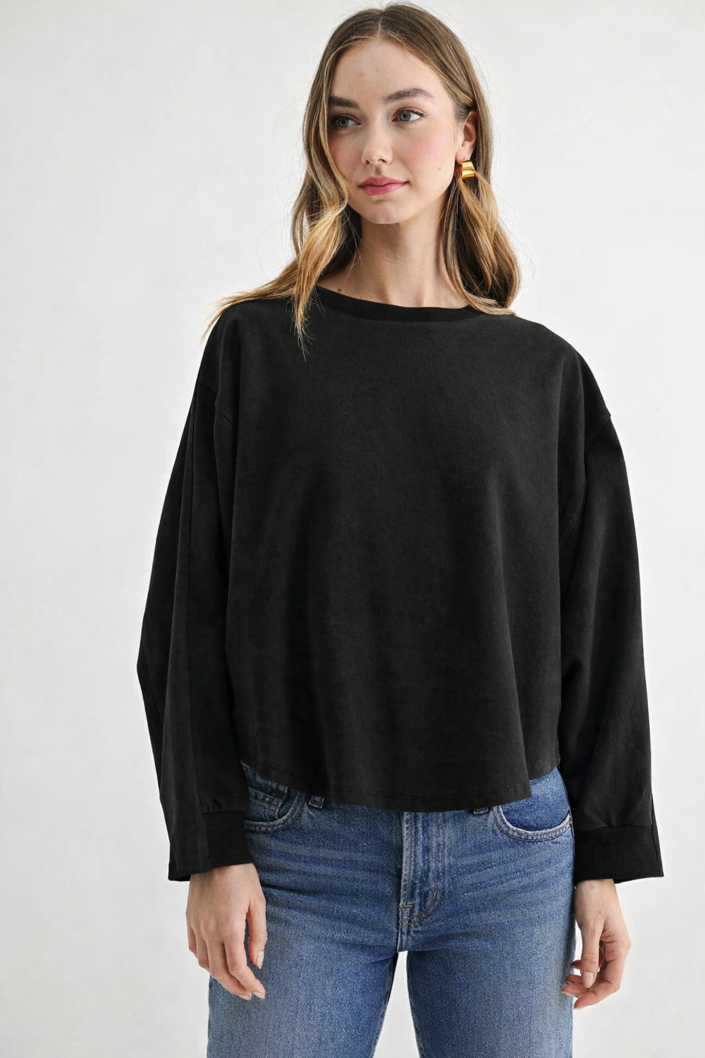 Kyla Top Boxy Matte Crepe Knit Top