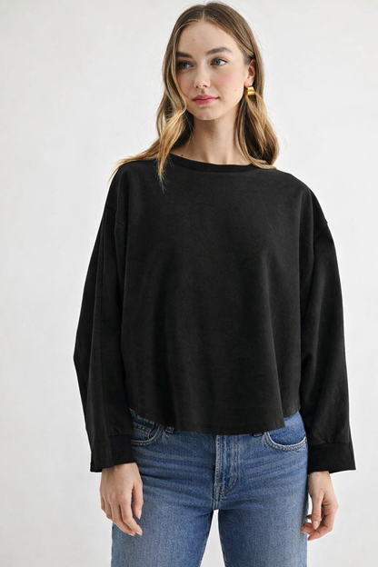 Kyla Top Boxy Matte Crepe Knit Top