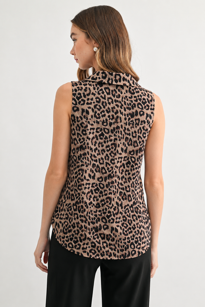 Caroline Sleeveless Collar Top and Extender Animal