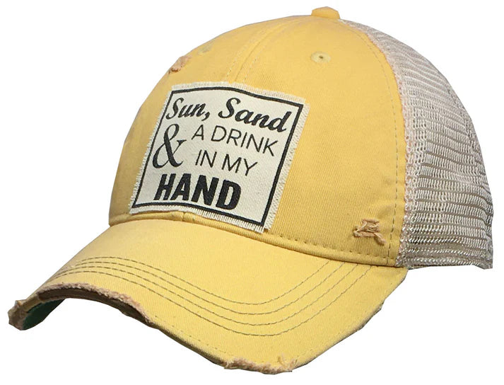 "Sun Sand & A Drink In My Hand" Trucker Cap