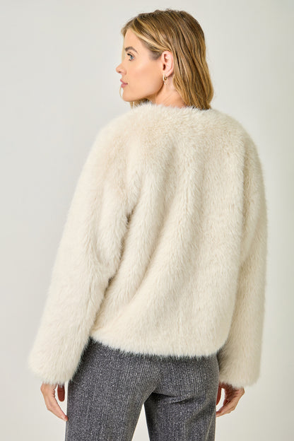 FAUX FUR OPEN JACKET