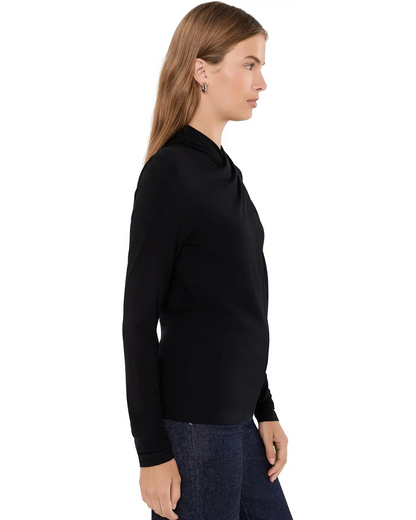Long Sleeve Wrap Neck Knit Top
