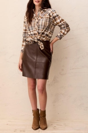 Lined Short Skirt Dark Chocolate