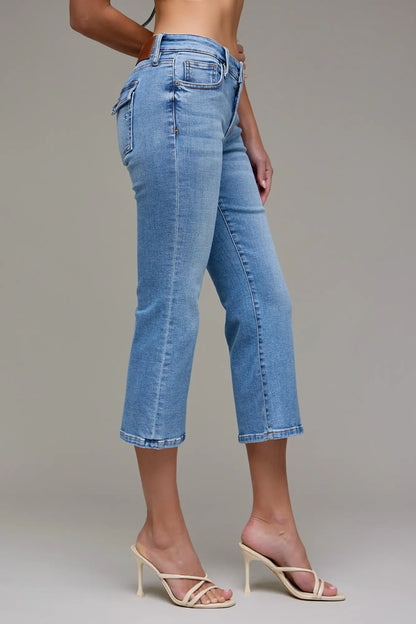 Low-Rise Stretch Cropped Flare Jeans
