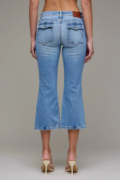 Low-Rise Stretch Cropped Flare Jeans