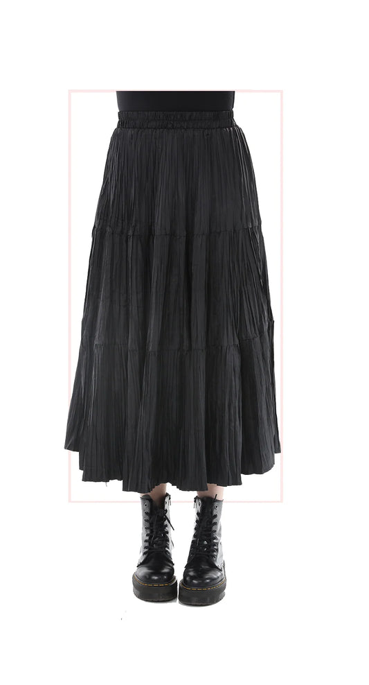 Tiered Crinkle Maxi Skirt